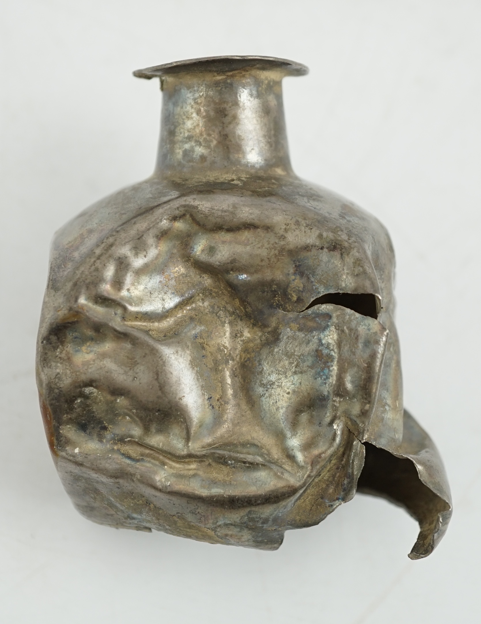 Three silver aryballoi, incomplete, Roman or Gandhara, c. late 1st century BC - early 1st century A.D.